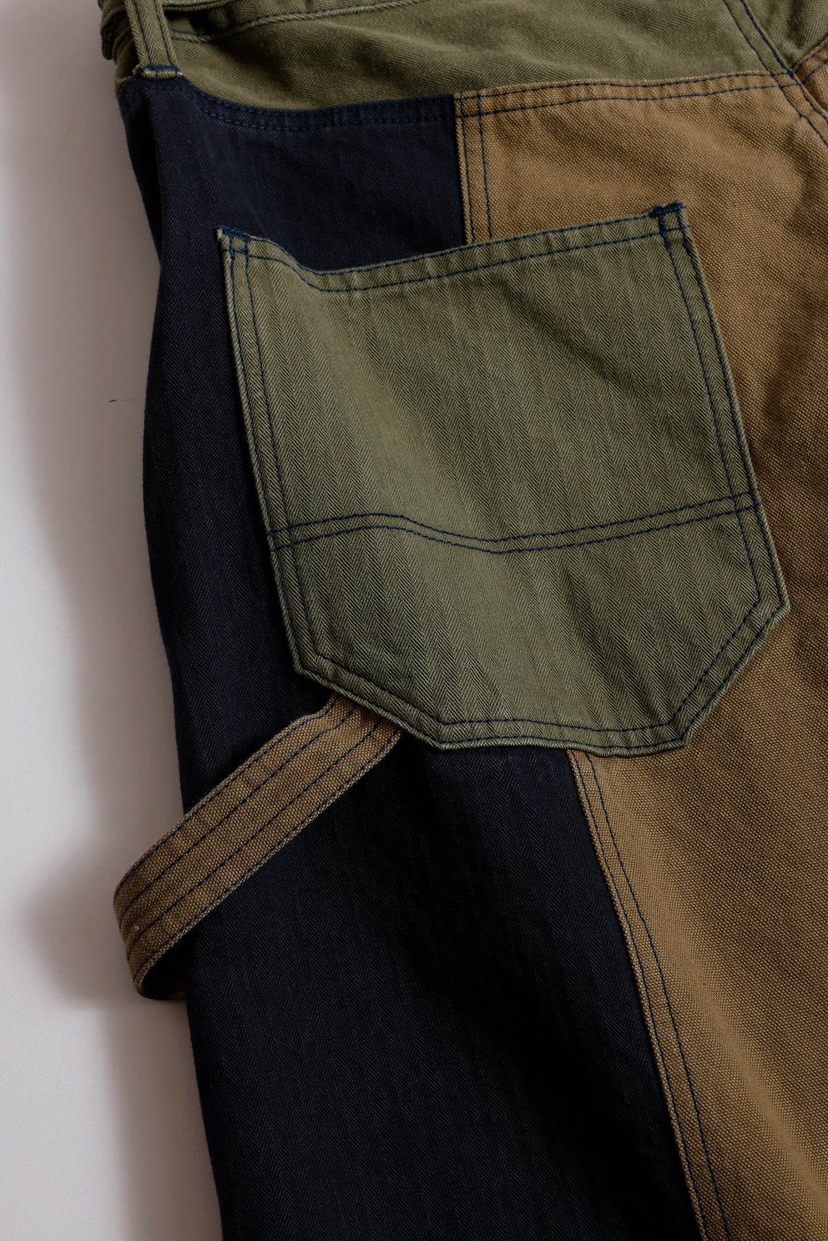 PATCHWORK DOUBLE KNEE PANTS RINSE