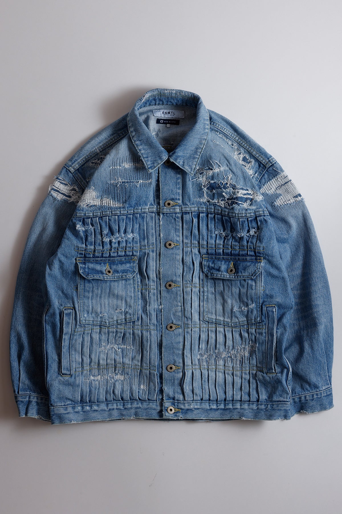 DENIM PLEATS JACKET 5YR WASH