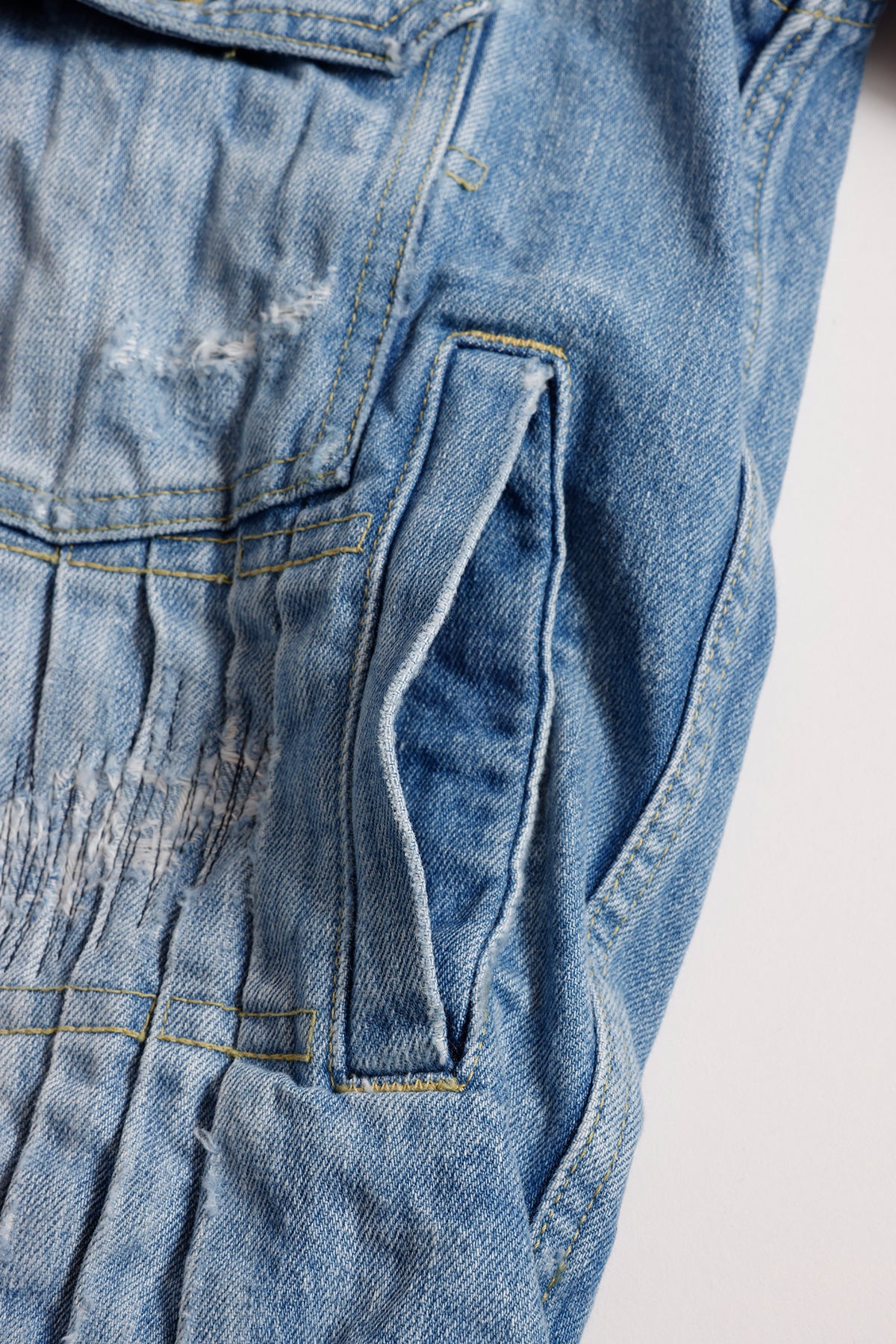 DENIM PLEATS JACKET 5YR WASH