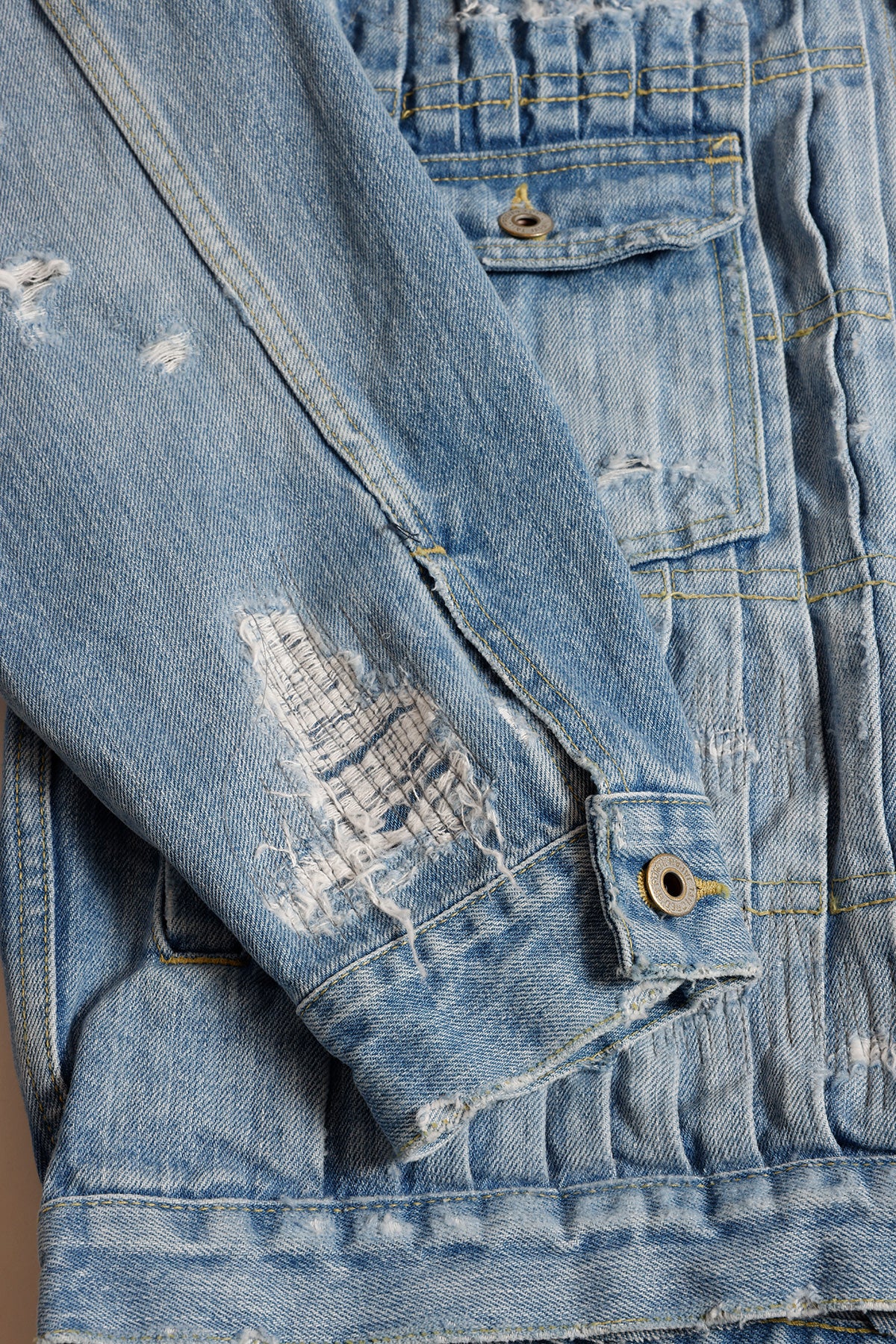 DENIM PLEATS JACKET 5YR WASH