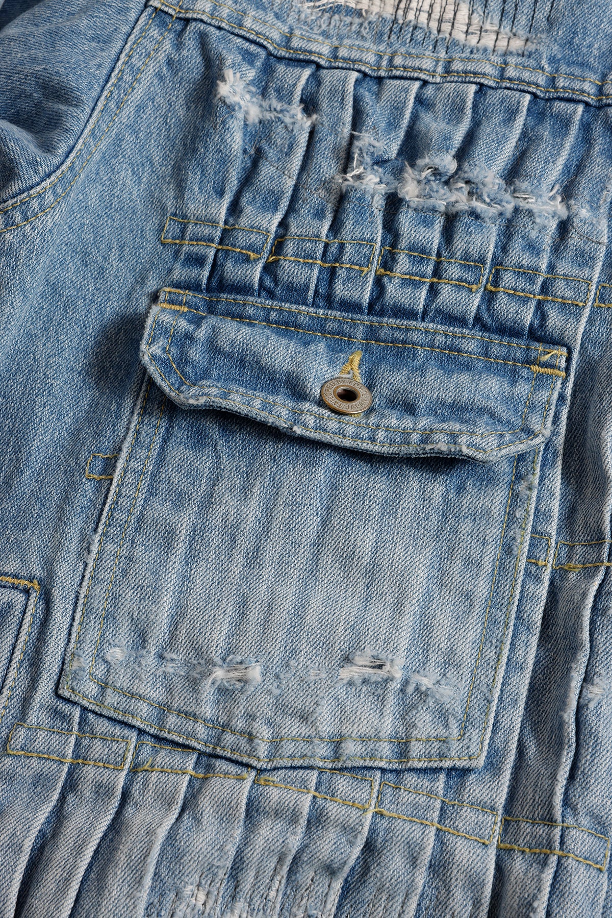 DENIM PLEATS JACKET 5YR WASH