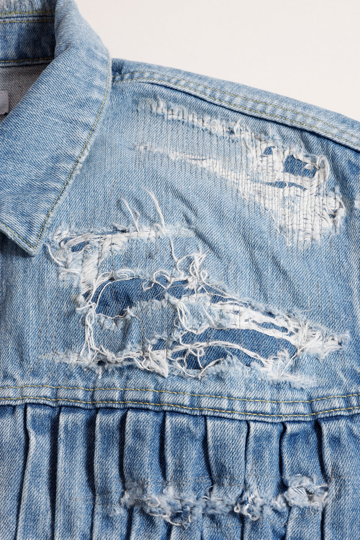 DENIM PLEATS JACKET 5YR WASH