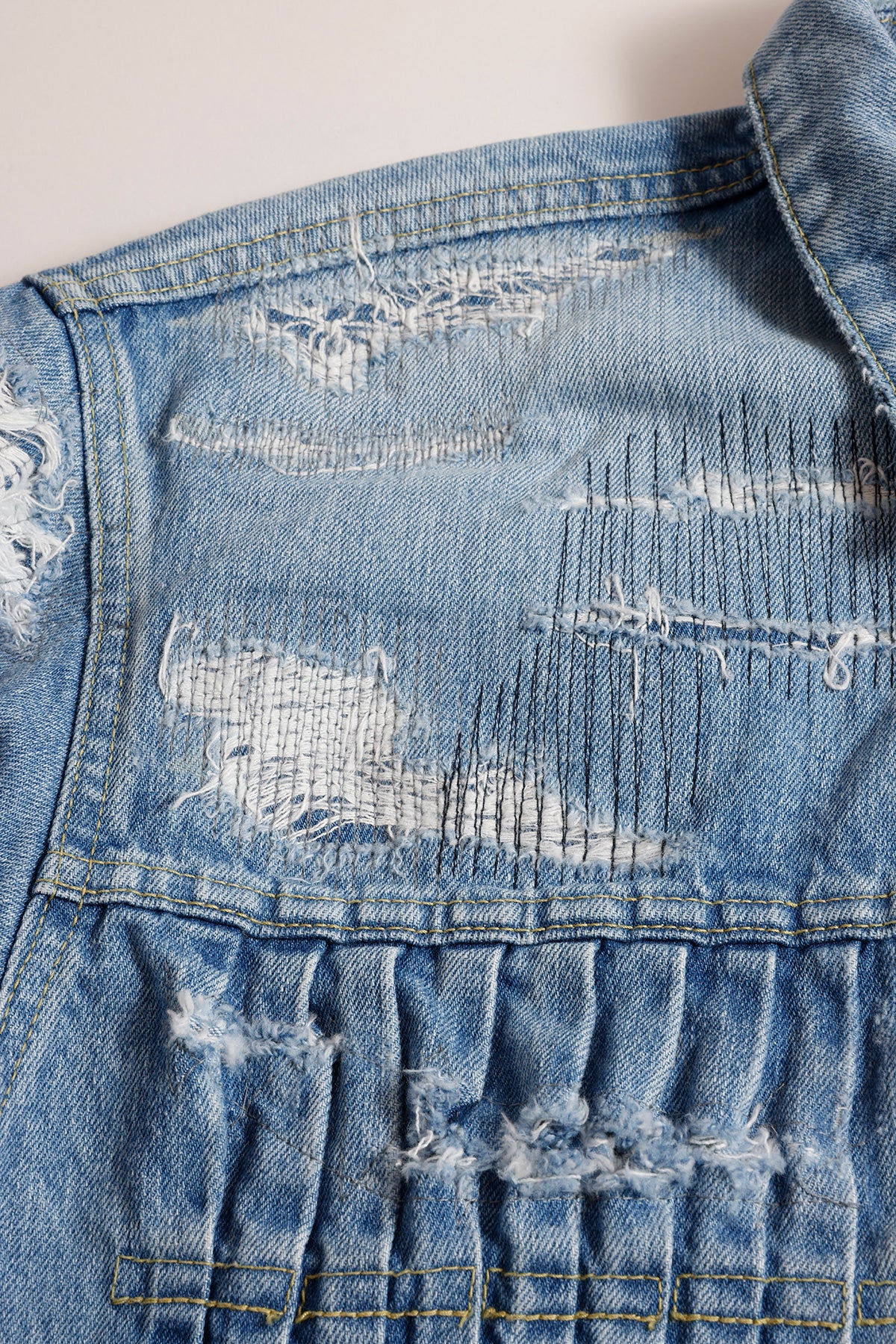 DENIM PLEATS JACKET 5YR WASH
