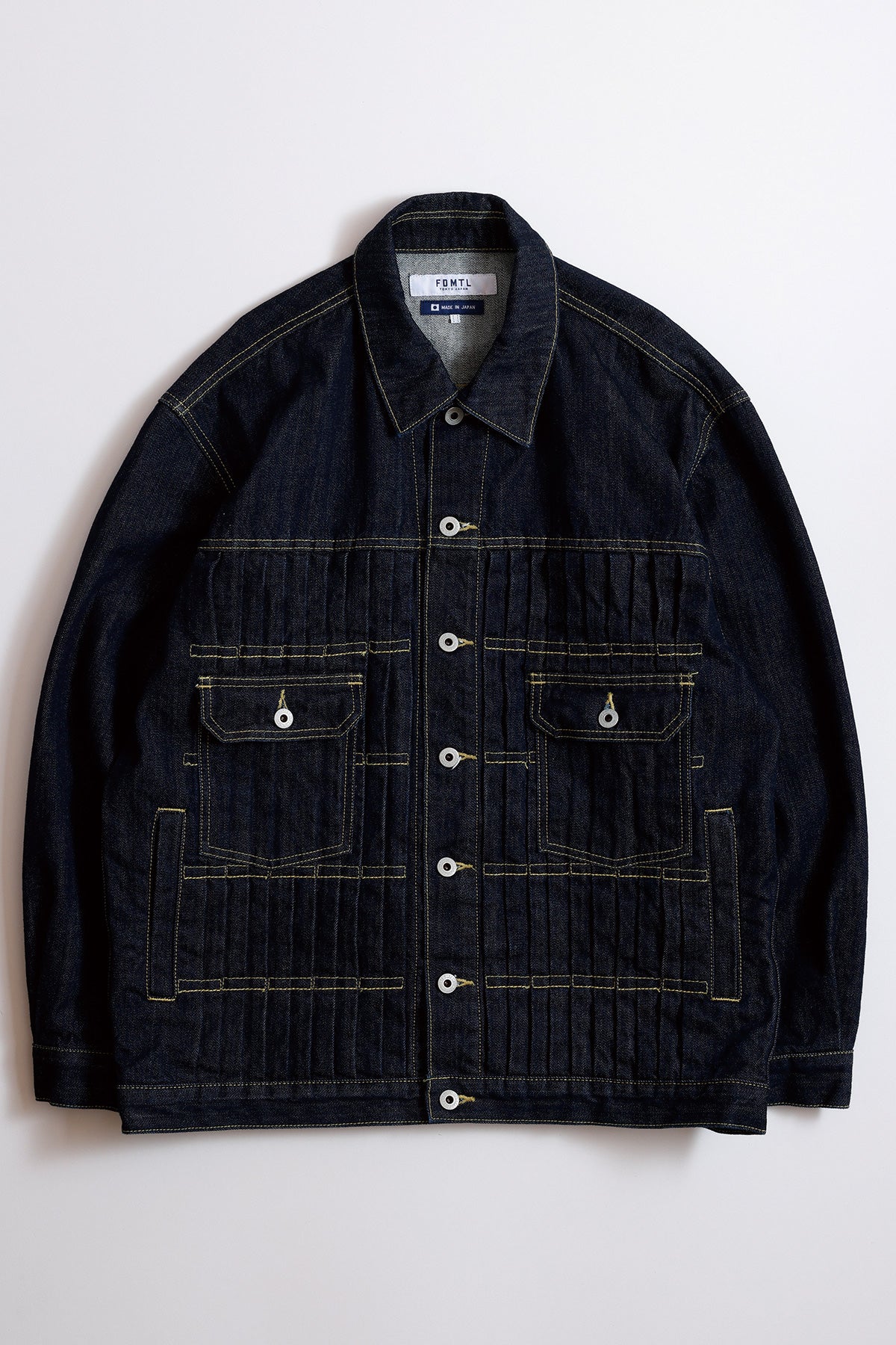 DENIM PLEATS JACKET RINSE