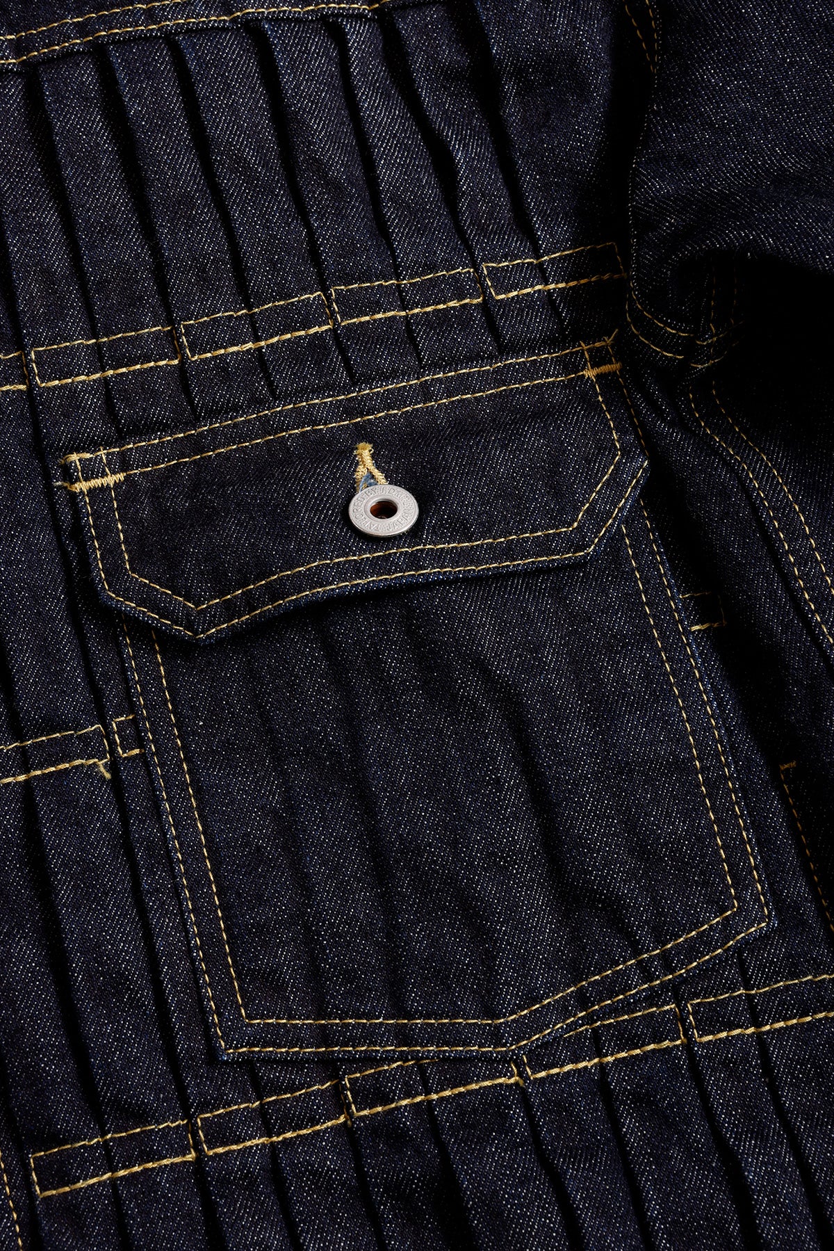 DENIM PLEATS JACKET RINSE