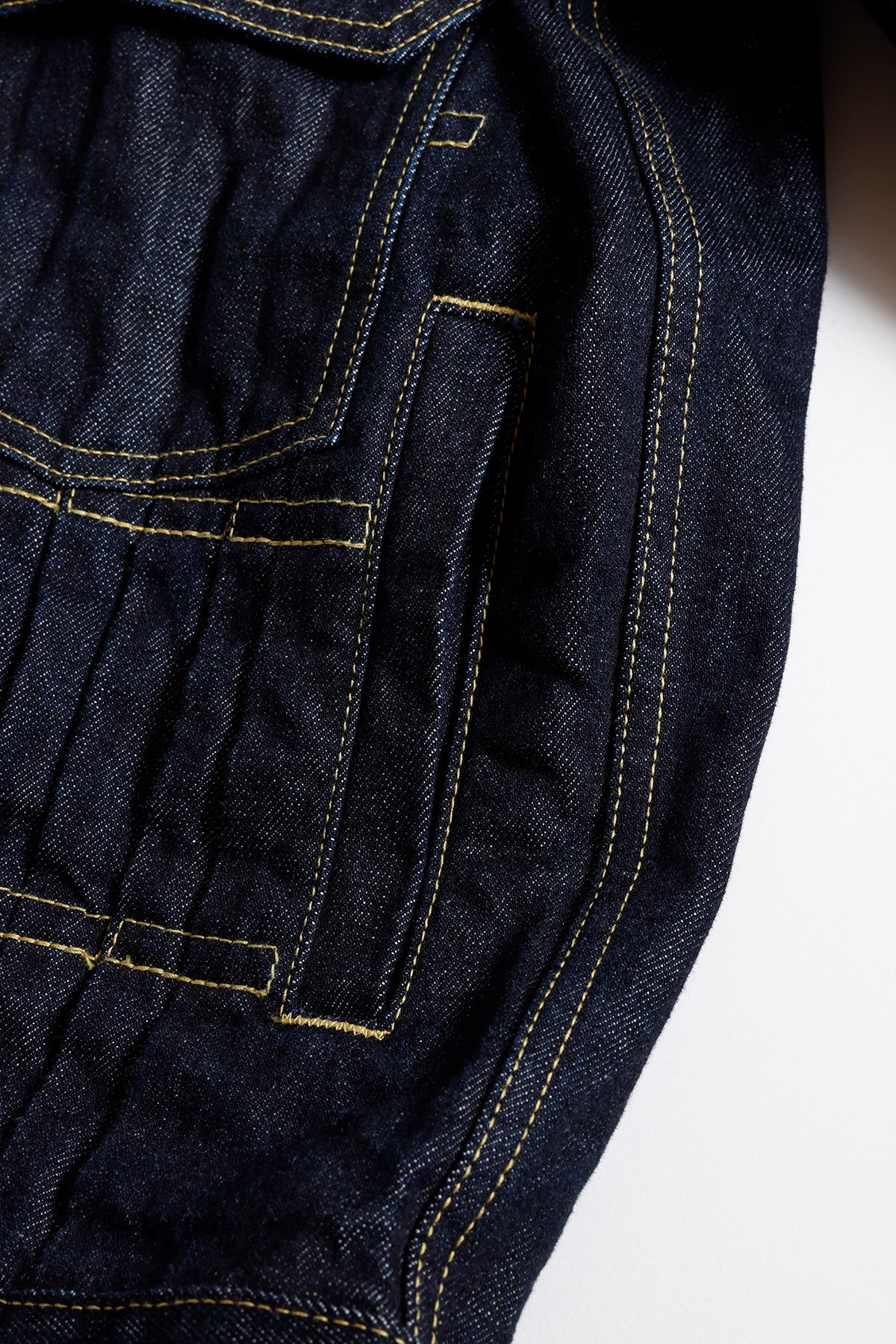 DENIM PLEATS JACKET RINSE