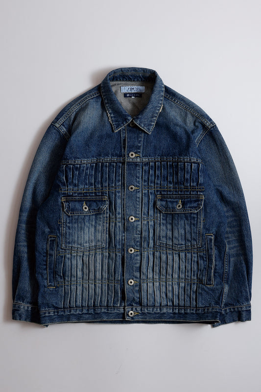 DENIM PLEATS JACKET 3YR WASH