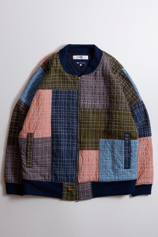 SASHIKO BOMBER JACKET RINSE