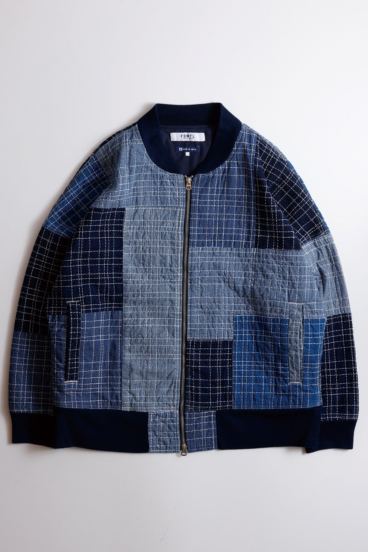 SASHIKO BOMBER JACKET RINSE