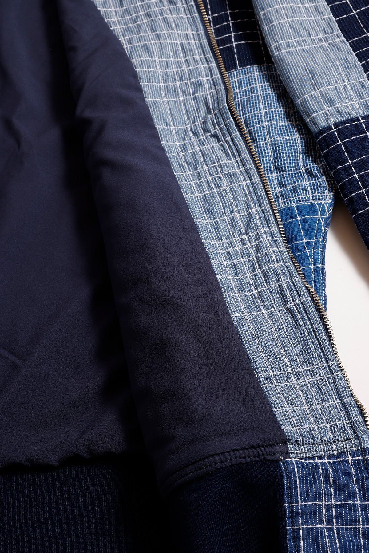 SASHIKO BOMBER JACKET RINSE