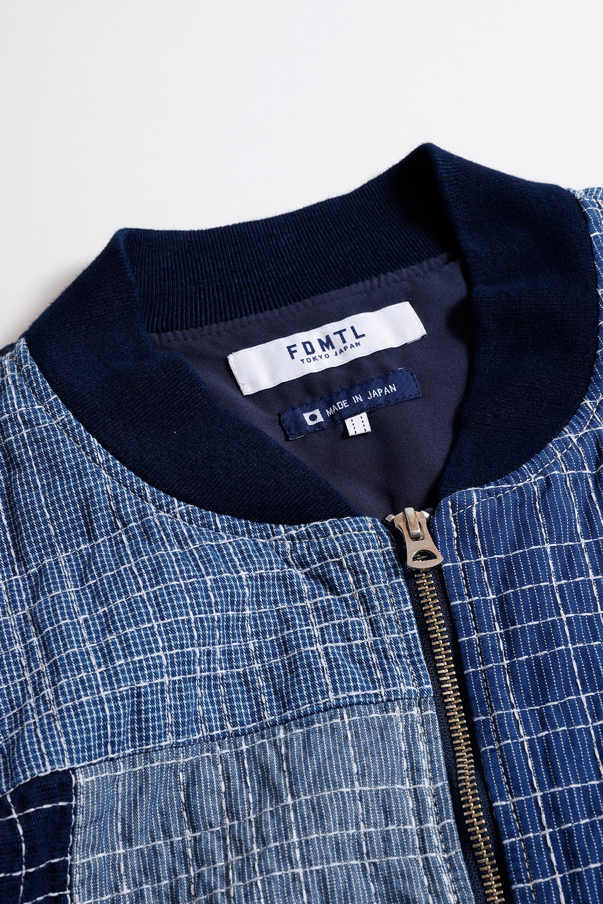 SASHIKO BOMBER JACKET RINSE