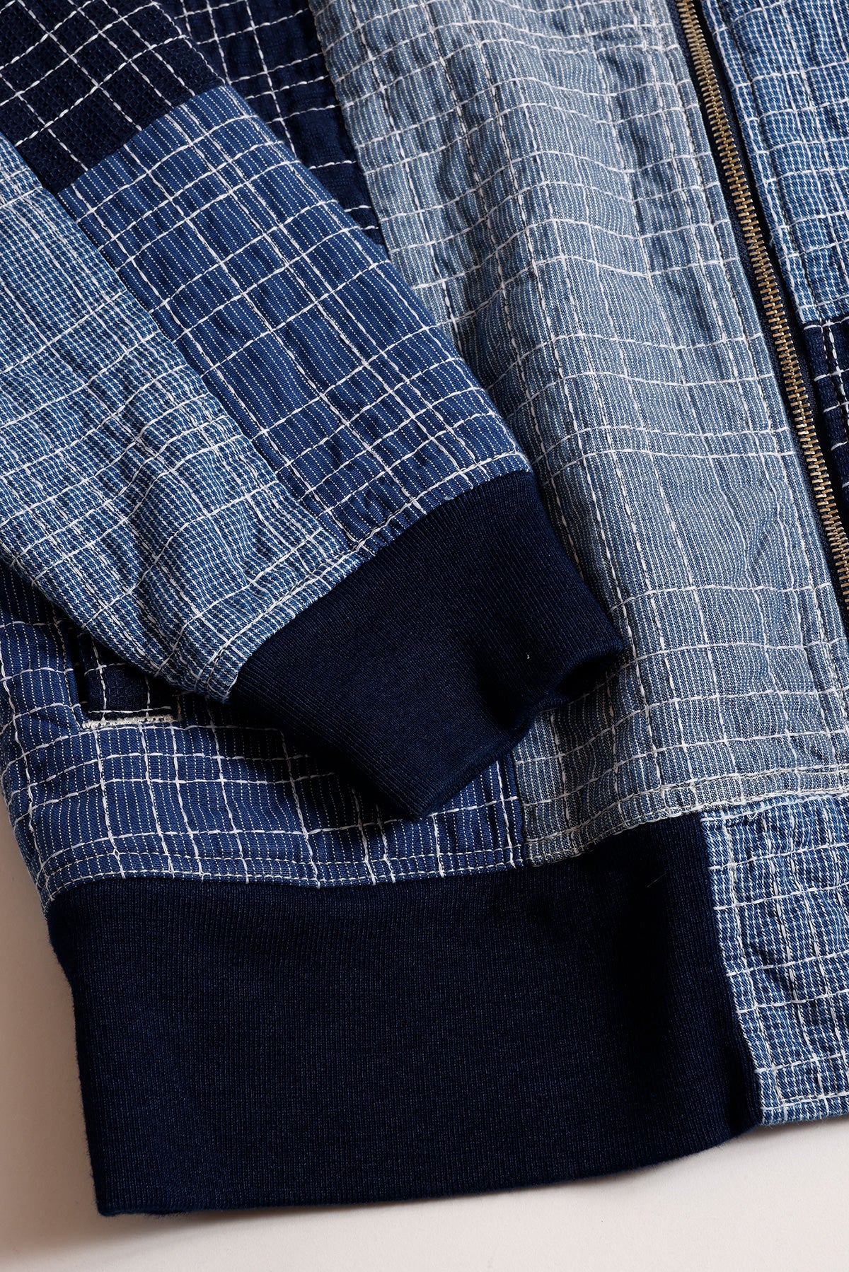 SASHIKO BOMBER JACKET RINSE