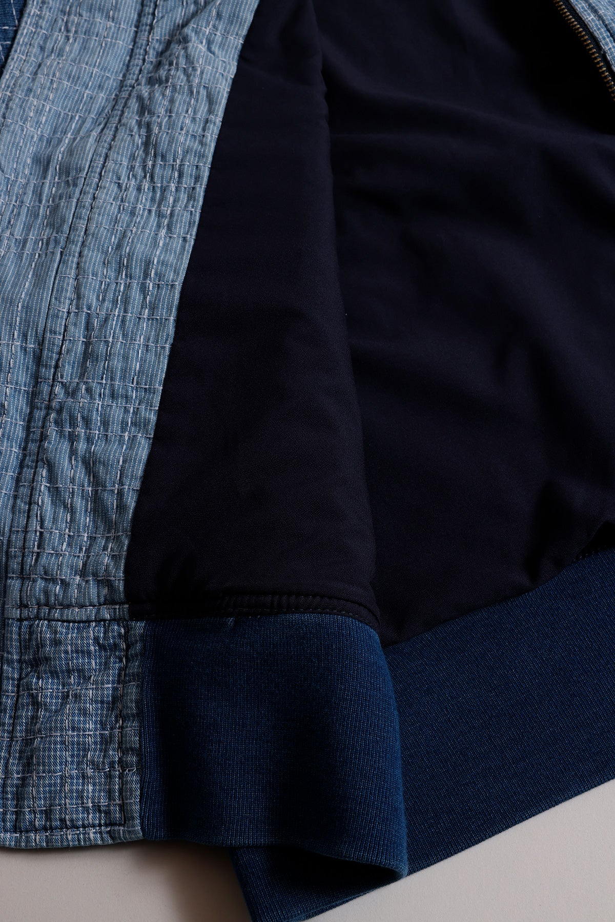 SASHIKO BOMBER JACKET 3YR WASH