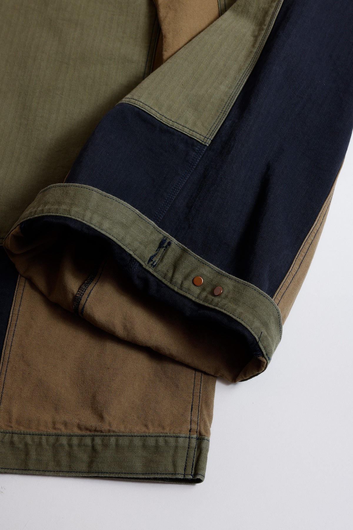 PATCHWORK DOUBLE KNEE PANTS RINSE