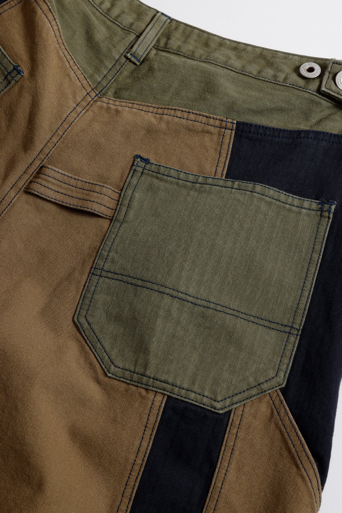 PATCHWORK DOUBLE KNEE PANTS RINSE