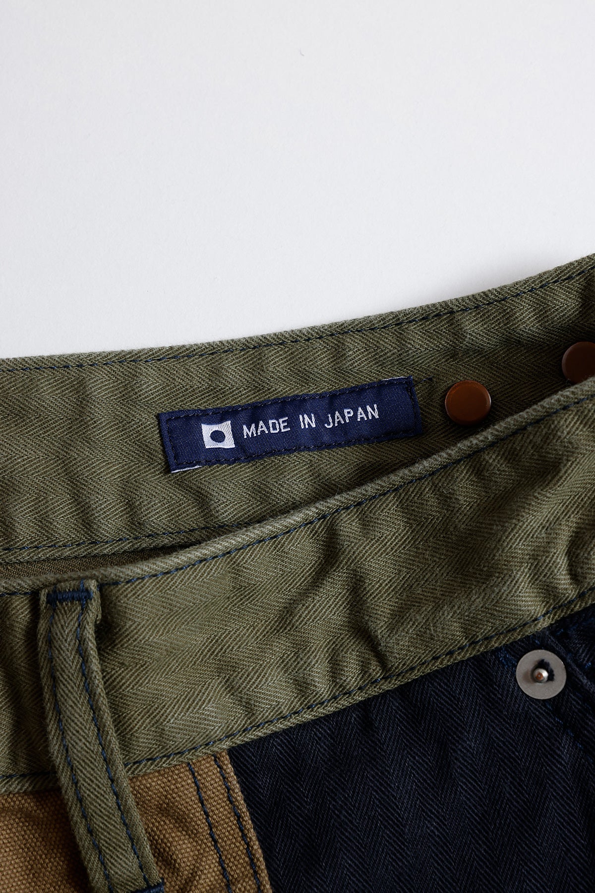 PATCHWORK DOUBLE KNEE PANTS RINSE