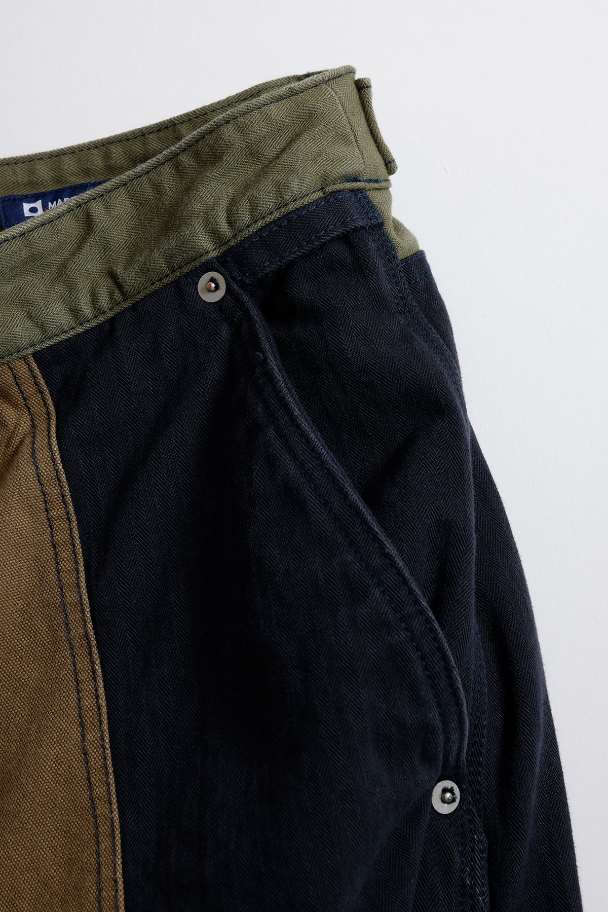 PATCHWORK DOUBLE KNEE PANTS RINSE