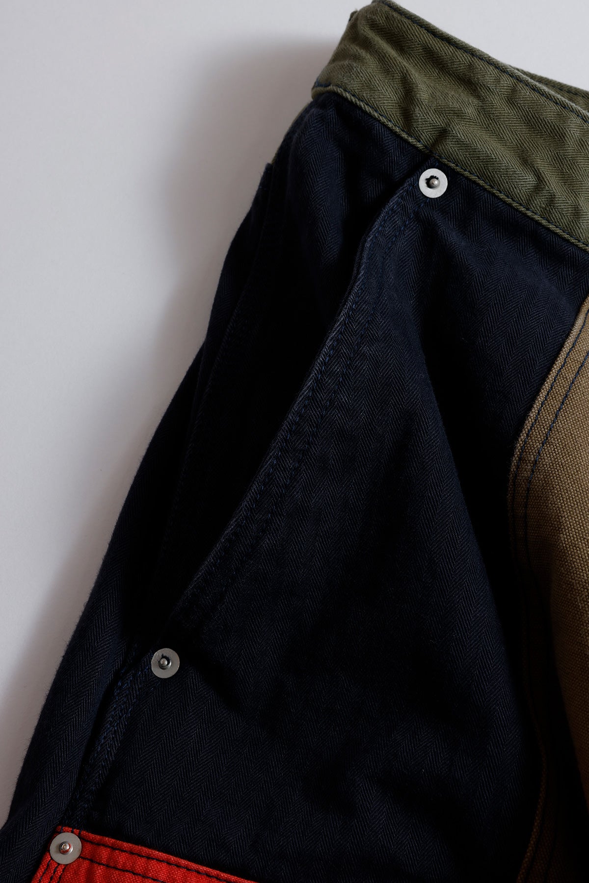 PATCHWORK DOUBLE KNEE PANTS RINSE