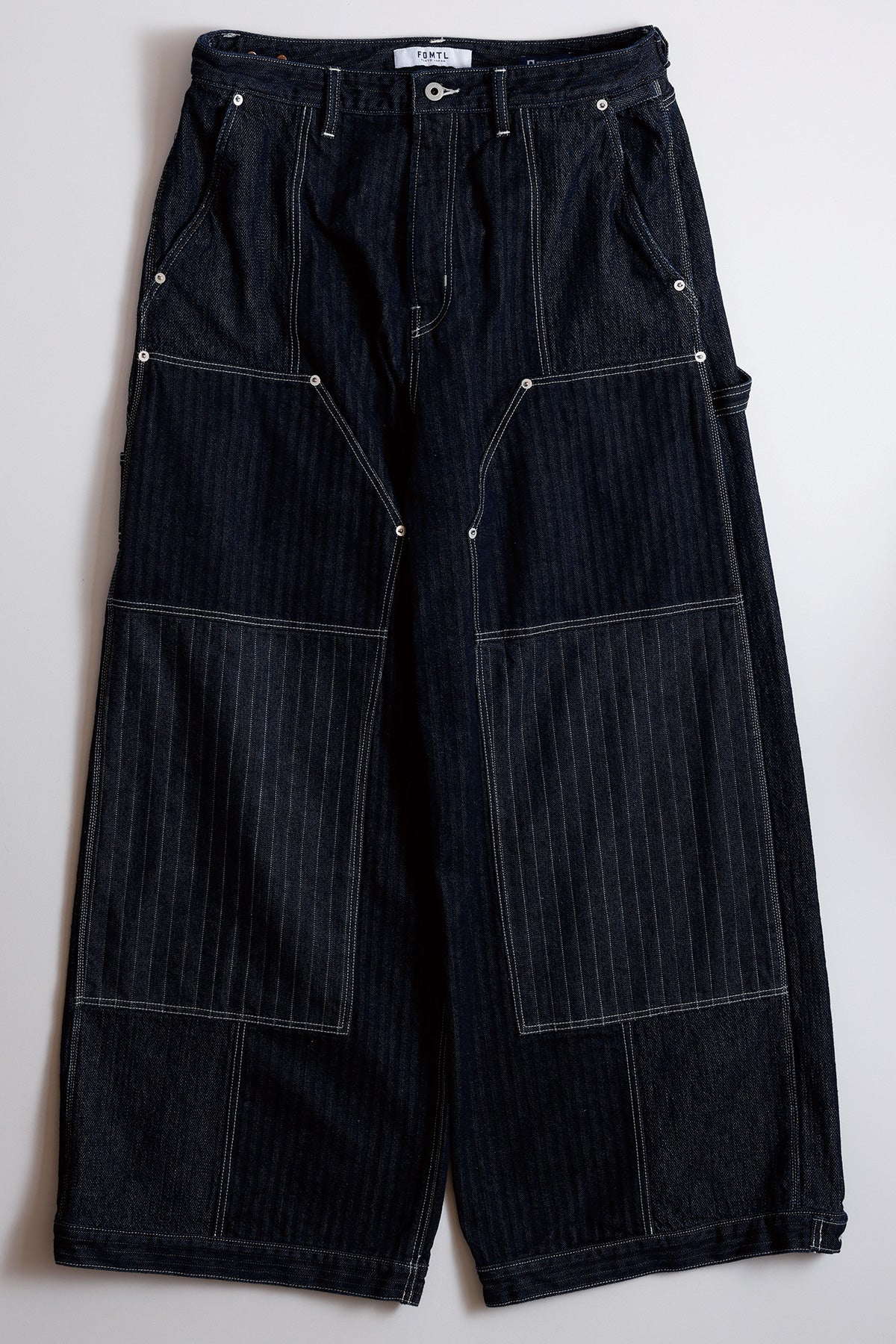 PATCHWORK DOUBLE KNEE PANTS RINSE