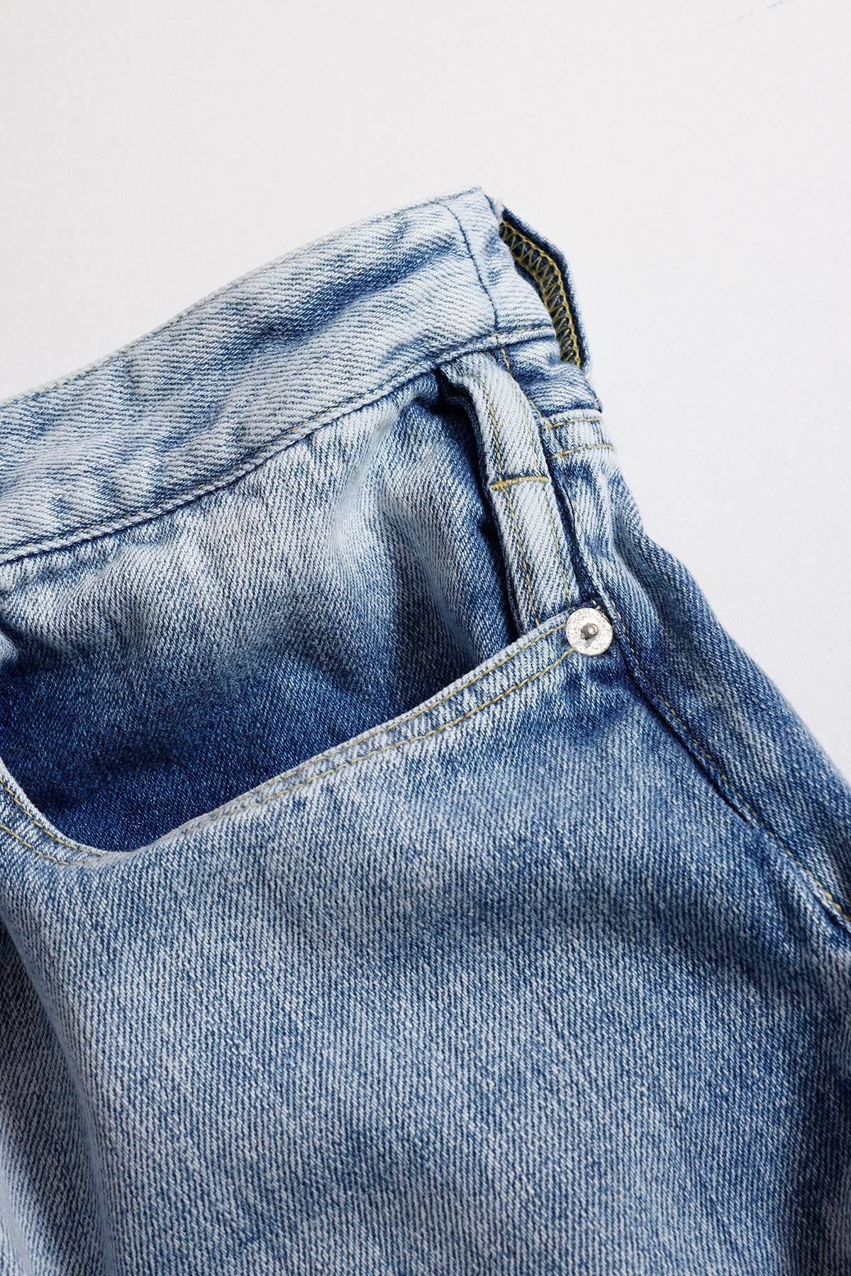 SIDE BUTTON DENIM PANTS 3YR WASH