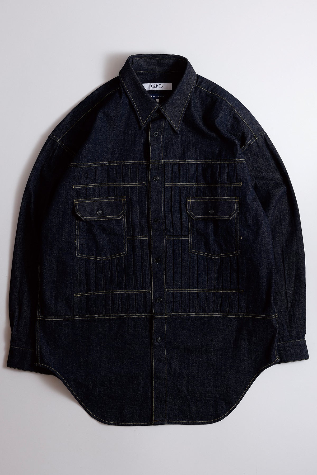 DENIM PLEATS SHIRT RINSE