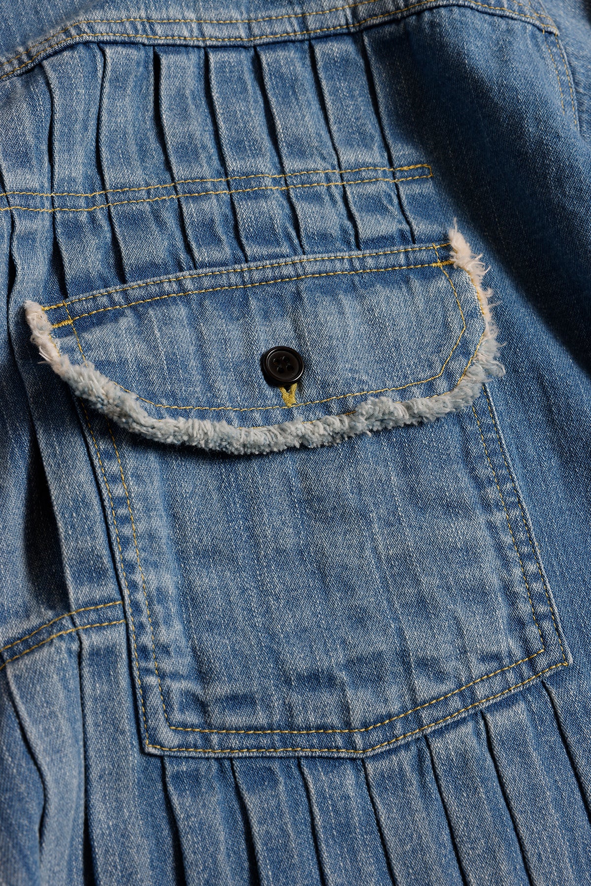 DENIM PLEATS SHIRT 3YR WASH