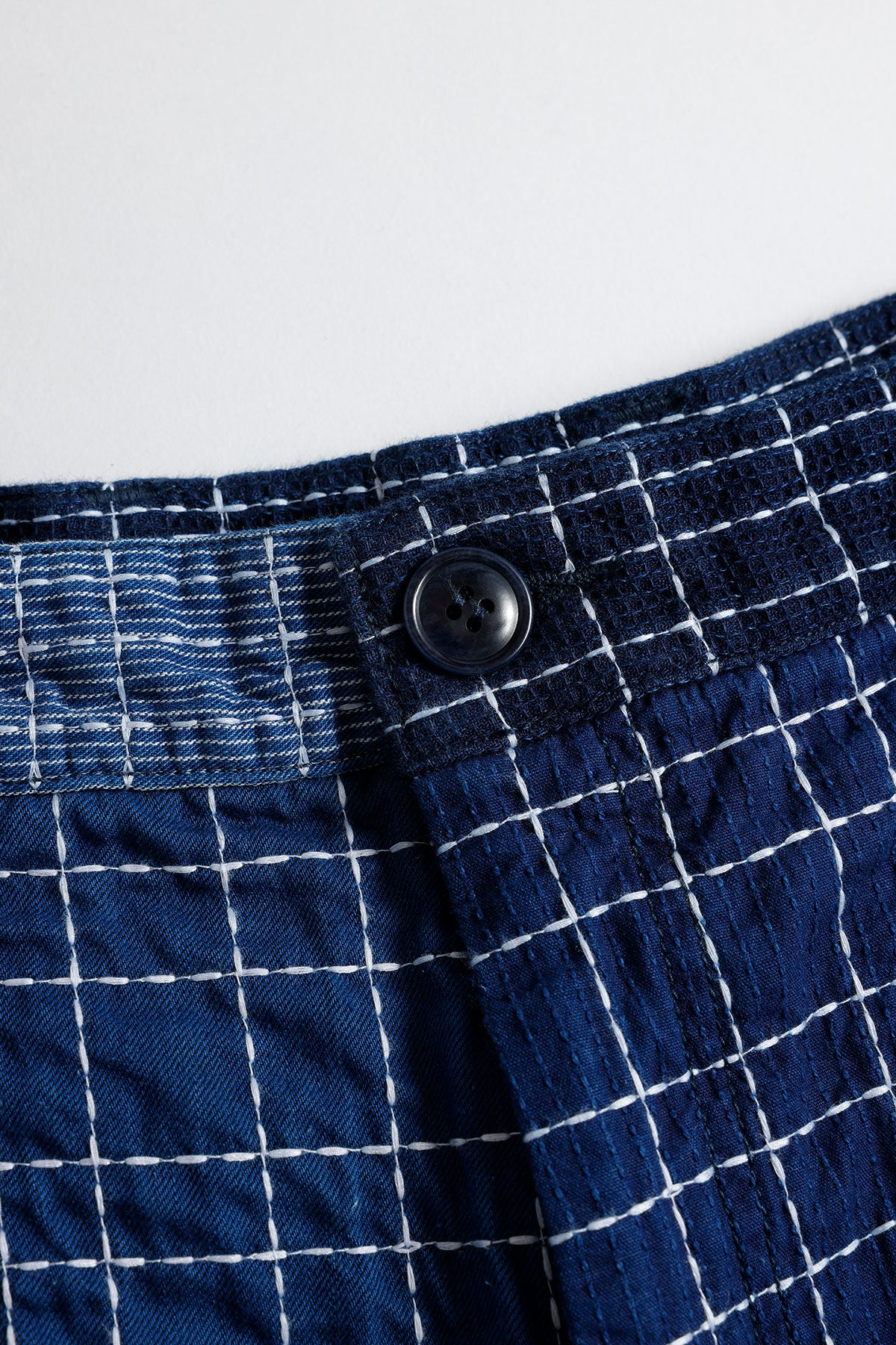 SASHIKO PATCHWORK SHORT PANTS RINSE