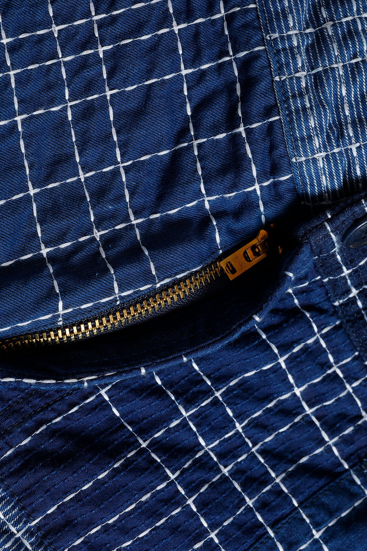 SASHIKO PATCHWORK SHORT PANTS RINSE