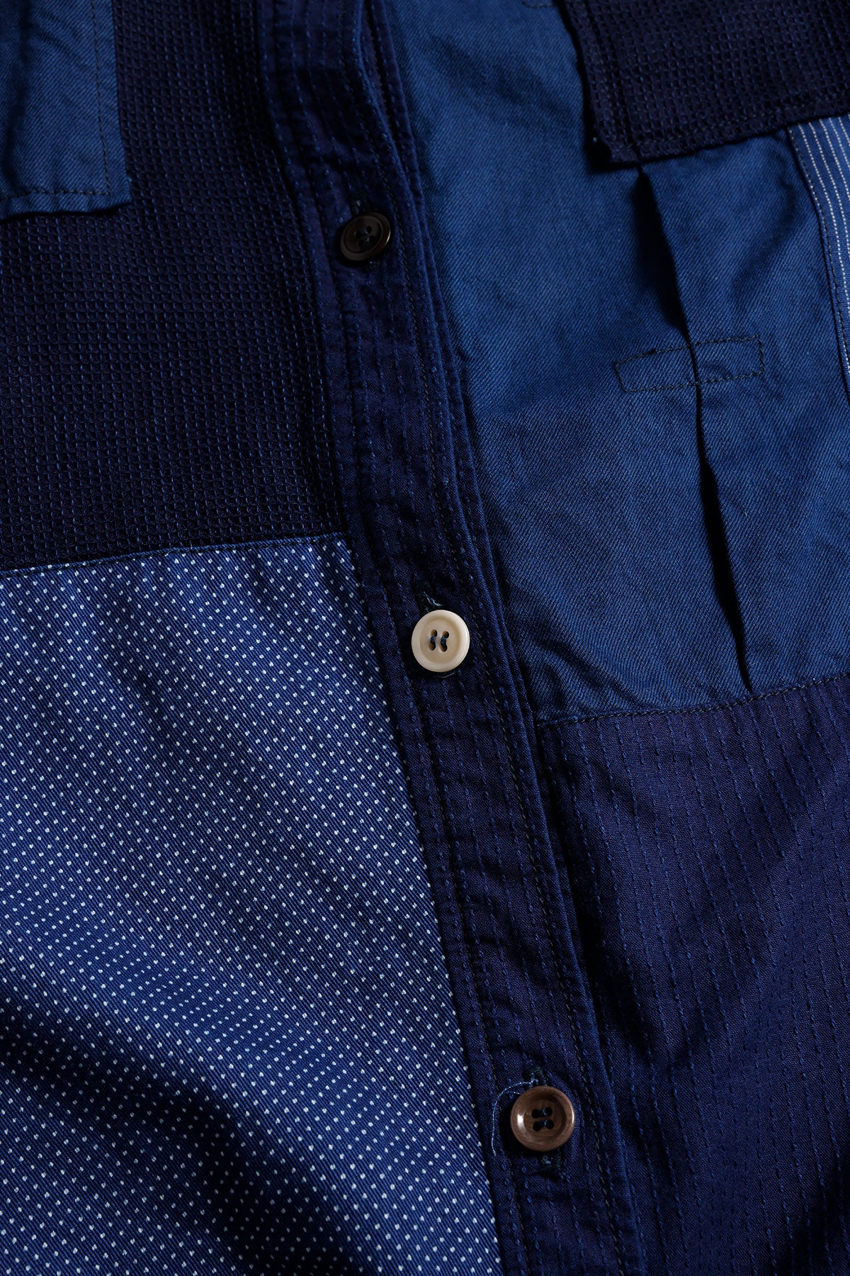 <WOMENS FIT> PATCHWORK SHIRT JACKET RINSE